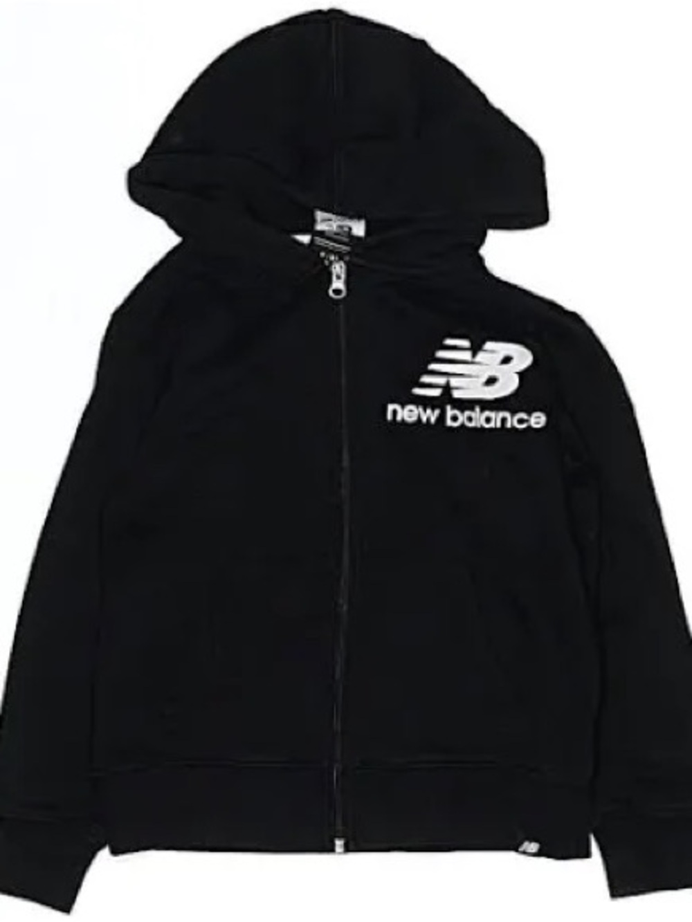 New Balance Black Kids Full-Zip Hoodie with Logo